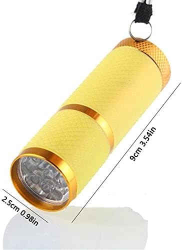 Handheld UV Light for Gel Nails,9 LED Small Glow Nail Lamp,Mini Nail Dryer | Mini U V Nail Dryer,Portable Flashlight for Nail Art Decoration DIY at Home-Yellow