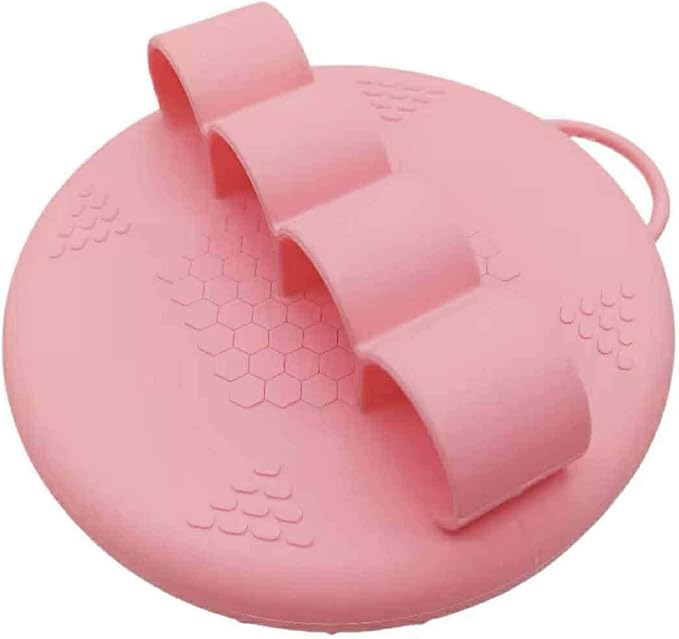 Hygienic Silicone Body Scrubber, Exfoliating Body Scrubber for Sensitive Skin, Eco Friendly Shower Scrubber for Body, Silicone Body Brush for Showering (Pink)