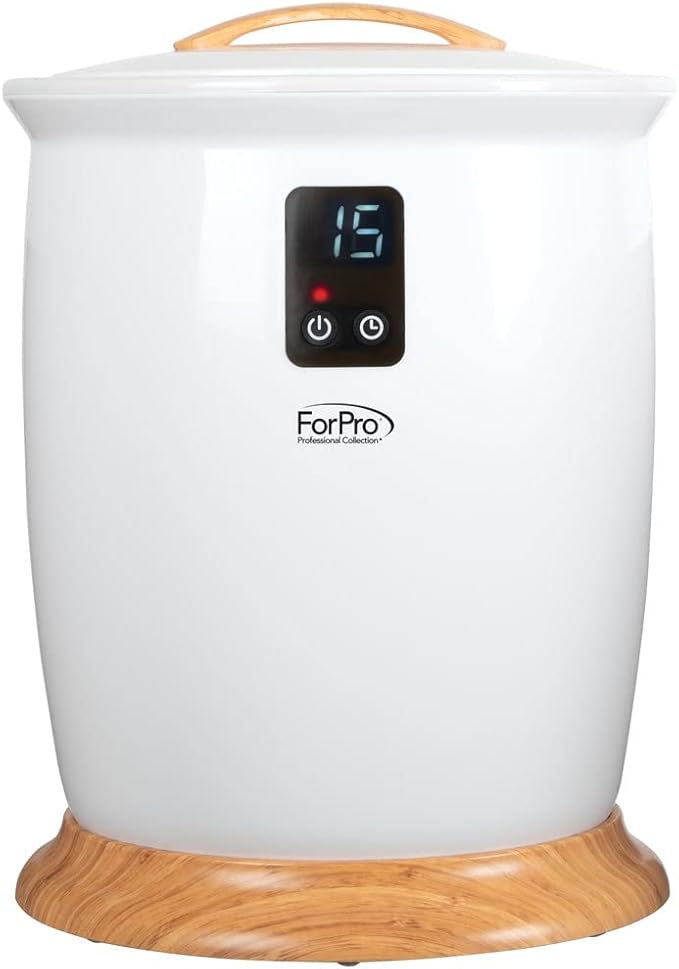 ForPro Professional Collection Luxury Towel Warmer, Extra Large Bucket-Style Hot Towel Warmer with Auto Shut Off, 4 Timer Settings for Home and Bathroom, White