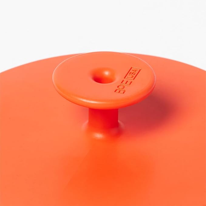 Boie USA Body Scrubber with Handle - Hygienic, Exfoliating Loofah Alternative - Feels Like Silicone Scrubber Gentle on Sensitive Skin, Hypoallergenic, BPA & Latex-Free, Made in the USA (Orange)