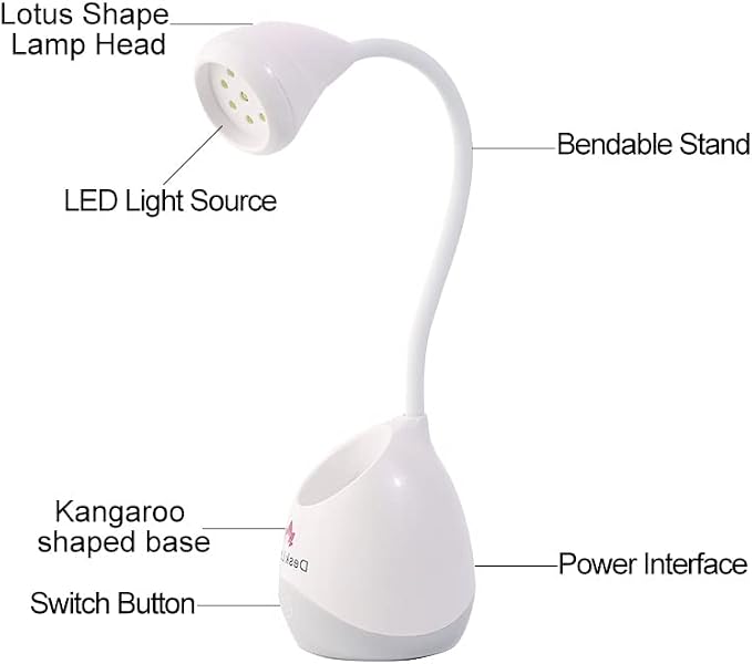 36W UV LED Nail Lamp, Gooseneck UV Light for Gel Nails Hands Free | Rechargeable Mini Portable Dryer With Brush Holder for Travel Home & Salon Manicure