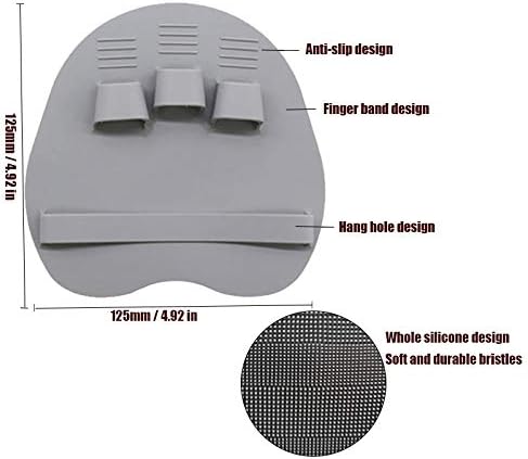 1 Pack Silicone Shower Brush, Body Wash Exfoliating Skin Massage Scrubber | Soft Dry Skin Brushing Glove Loofah, Fit for Sensitive and All Kinds of Skin,Gray