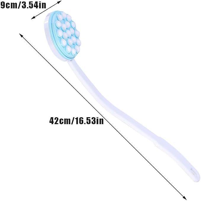 Joyzan Back Lotion Applicator, Long Handled Shower Massager Roll Brush Wand | Self Reach Tanner Bath Dispenser Curved Rotating Head Sunscreen Skin Cream Gel Legs Feet Elderly Moisturizer Women