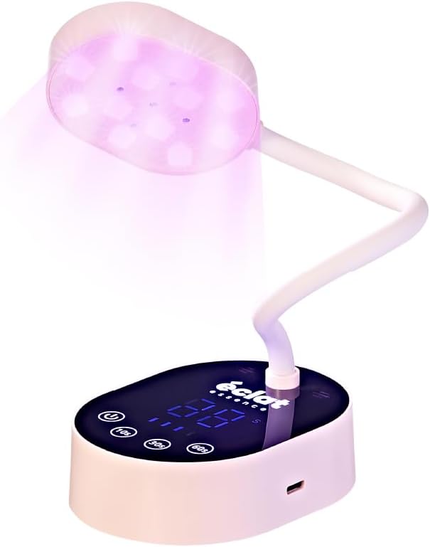 Éclat Flash Cure Lamp for Gel Nail Polish 36W Rechargeable LED Mini UV Light, Cordless Nail Dryer with 4 Timers & Auto Sensor, Portable Fast Curing Gooseneck Lamp for Home DIY Manicure & Pedicure