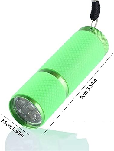 Handheld UV Light for Gel Nails,9 LED Small Glow Nail Lamp,Mini Nail Dryer | Mini U V Nail Dryer,Portable Flashlight for Nail Art Decoration DIY at Home-Green