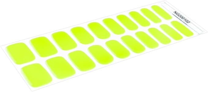 Neon Green Semi Cured Gel Nail Strips - 20Pcs Lime Green Nail Wraps, Long Lasting Salon-Quality Stickers, Includes Nails File & Wooden Stick - UV/LED Lamp Required
