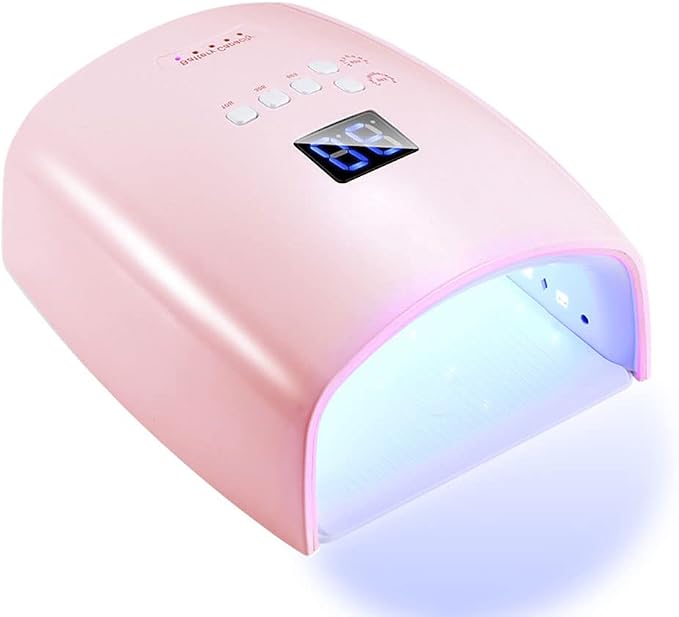 48W Cordless UV Led Nail Lamp,Upgraded Rechargeable LED Nail Dryer | Professional Cordless Gel Nail Lights,Automatic Sensor UV Light for Nails,Nail Art Manicure Tools for Home and Salon-Pink