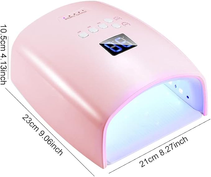 48W Cordless UV Led Nail Lamp,Upgraded Rechargeable LED Nail Dryer | Professional Cordless Gel Nail Lights,Automatic Sensor UV Light for Nails,Nail Art Manicure Tools for Home and Salon-Pink