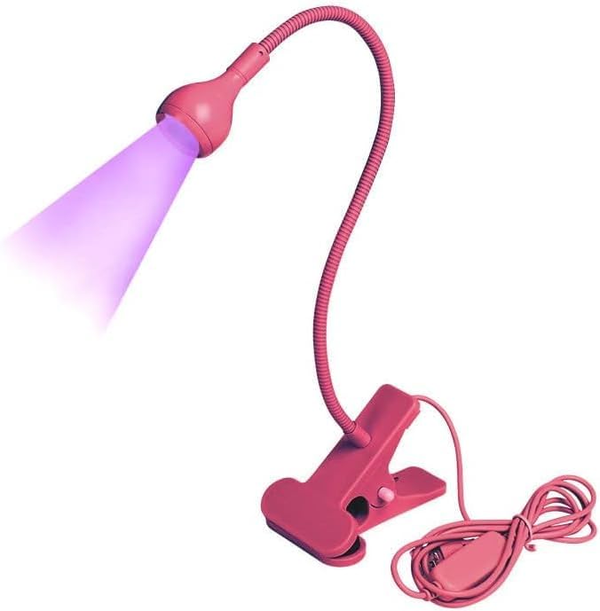 UV LED Lamp, 3W Portable Clamp Desk Lamp for Gel Nails, Mobile Repair, Rose | Ultraviolet Phone Glue Curing Lamp,Portable Clamp Flexible Desk Lamps for Mobile Repair,Plug and Play Rose