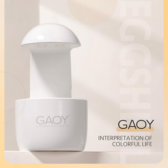 GAOY Mini UV Light for Gel Nails, Small LED Nail Lamp, Fast Curing, White | Portable Travel Manicure, Perfect for Nail Tips & Quick Repairs, DIY Nail Art, USB-C Powered