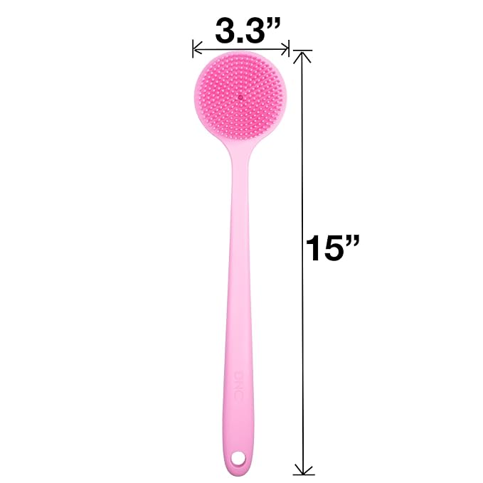 DNC 3 Pack Silicone Body Scrubber and Back Scrubber for Shower Brush