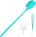 KXF Silicone Back Scrubber for Shower Bath Body Brush with Long Handle Double Sided Exfoliating Shower Brush with a Hook and a Lanyard