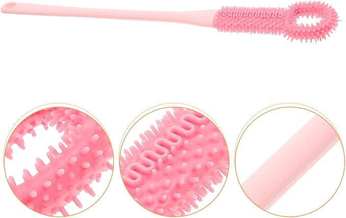 Soft Foot Brush for Shower with Long Handle Toe Cleaner and Dead Skin Remover Silicone Bristle Foot Scrubber for Elderly Ergonomic Grip Bath and Body Brush