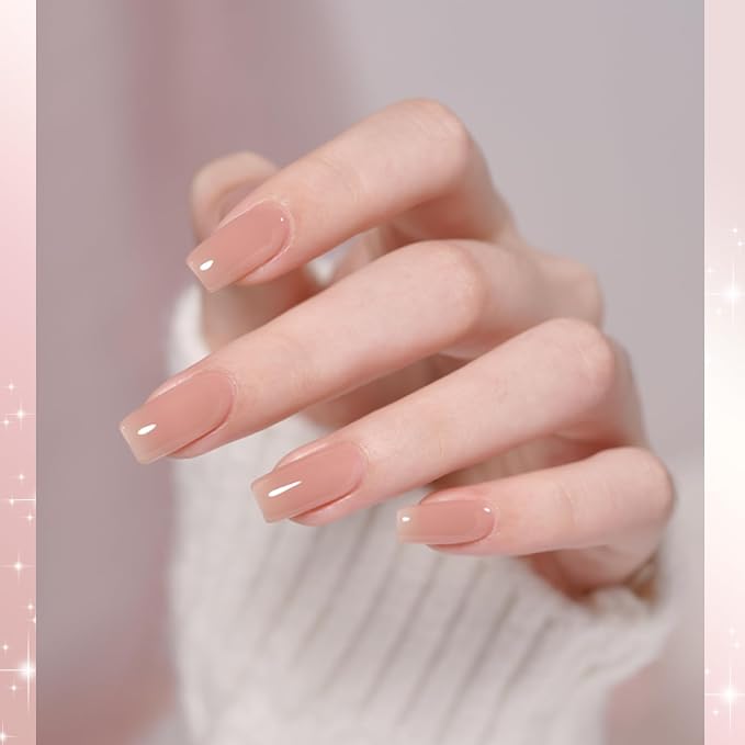 GAOY Jelly Gel Nail Polish Set, 6 Colors Nude Milky Pink Sheer UV Gel | Buildable Color, Natural Nails, UV Lamp Required, Long Lasting, Easy to Apply, Salon Manicure at Home