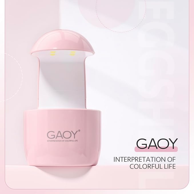 GAOY Mini UV Light for Gel Nails, Small LED Nail Lamp, Fast Curing, Pink | Portable Travel Manicure, Perfect for Nail Tips & Quick Repairs, DIY Nail Art, USB-C Powered