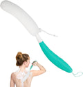 Back Scrubber for Shower,15.35" Long Handle Shower Brush for Body | Back Brush for Shower for Men Women, Long Handled Bath Sponge for Deep Clean,Exfoliating,Anti-Slip Curve Handled