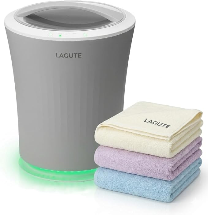 Lagute 20L Towel Warmer for Bathroom, 3-Level Timer, Warning Alarm & RGB Light, Auto Shut-Off, Heated Bucket for Bathrobe, Blanket, 40 '' x 70'' Towels, Gray