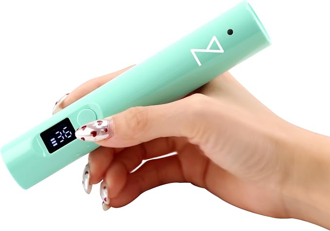 M - GlamCure GO Nail Flash Cure Lamp with Focus Beam Technology, Touch Screen - LED & UV Nail Light - Curing Lamp for Gel Nails, Acrylic, Builder - Both Portable & Adjustable (Teal)