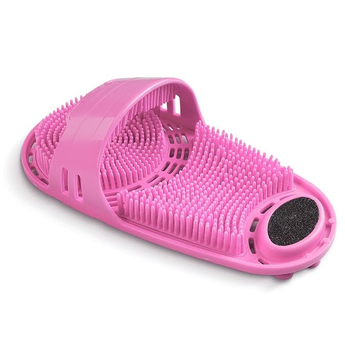 Silicone Shower Foot Scrubber Personal Foot Massage and Cleaning, Non-Slip Foot Scrubber for Men and Women (1PCS Pink)