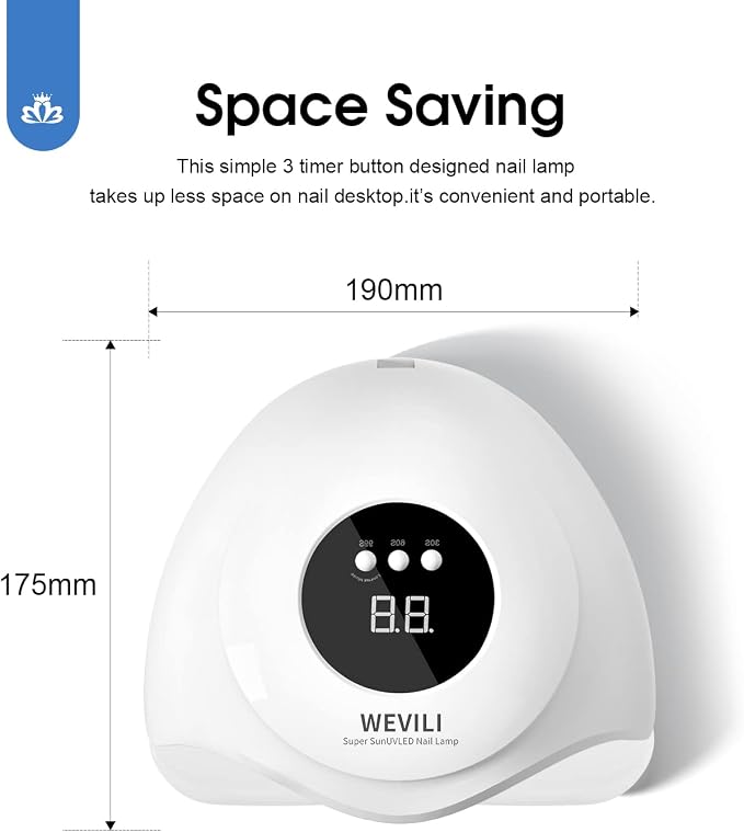 WEVILI 72W UV Nail Lamp, UV Light for Gel Nails with Smart Sensor, 3 Timer Settings & LCD Display, Portable Fast Curing Nail Dryer for Salon and Home Use (White)