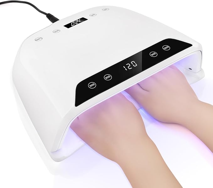 2026 Upgraded UV Nail Lamp for Gel Polish, 【4-Timer & Auto Sensor】 Professional Gel Cure Lamp, 【Big Cavity Design】 Advanced Rechargeable Nail Lamp for Travel & Home Manicure