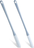 Lusofie 2Pcs Silicone Foot Brush with Massage Bristles Toe Cleaning Brush | Long Handle Foot Scrubber in Bath Shower Pedicure Tool