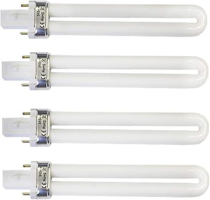 XICHEN 4 PCS/Set Light Bulbs Replacement 9W UV 365nm Lamp Bulb Tube for Nail Art Dryer UV Lamp Light