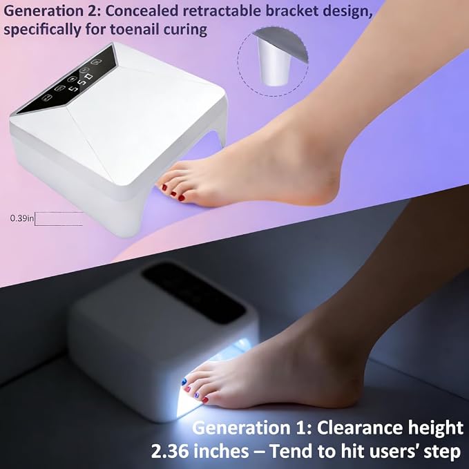 78W Plug in Nail Lamp, Professional Corded Nail Dryer for Gel Nails, UV LED Nail Lamp for Salon, Builder Gel & Press On Nails, Adjustable Stand for Hands & Feet, Toenail Curing Light