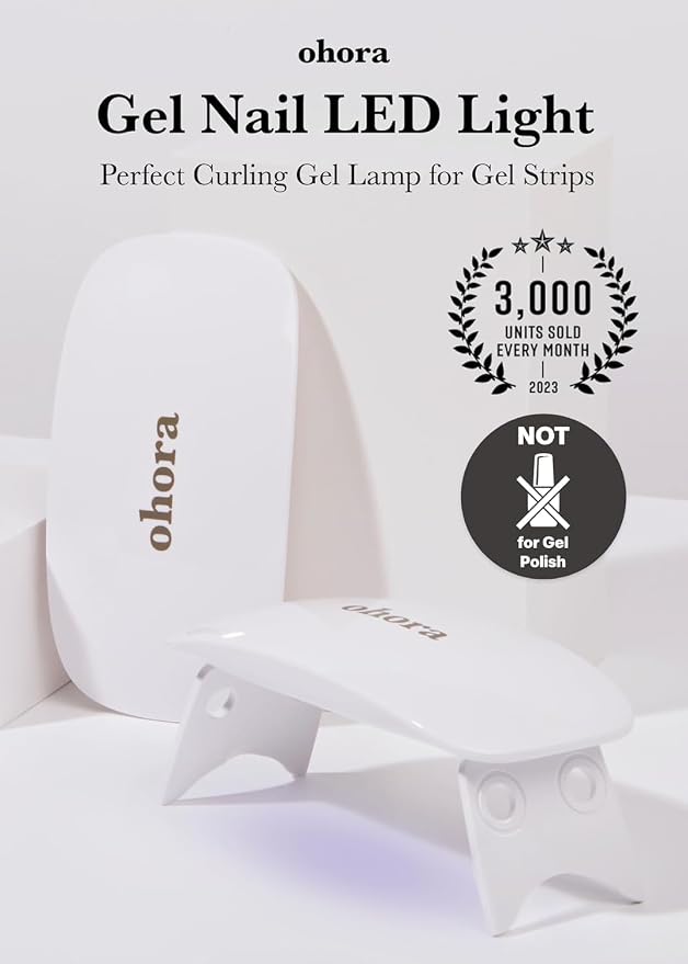 ohora Care LED Lamp for Semi Cured Gel Nail Strips - 6W Max, 2 Timers (45s / 60s), Portable Lamp for Curing Gel Nail Art, For Gel Stickers and Strips Only