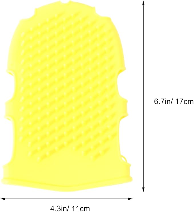 Mikinona Double Sided Silicone Back Scrubber Gloves for Shower with Exfoliating Massage Soft Body Brush Bath Cleansing Scrubbers 6.69X4.33X0.82In for Home Bathroom