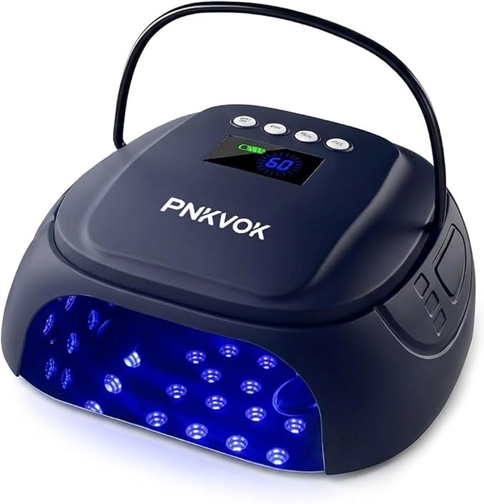 126W Rechargeable UV LED Gel Nail Lamp, Nail Dryer for Gel Polish | Cordless UV Light for Nails with LCD Display, 4 Timer Setting and Auto Sensor, Nail Cure Light with Removable Bottom
