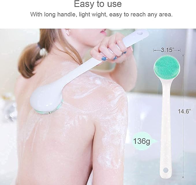 V-TOP 2 Pack Tub Stopper + Silcone Back Scrubber for Shower with Long Handle
