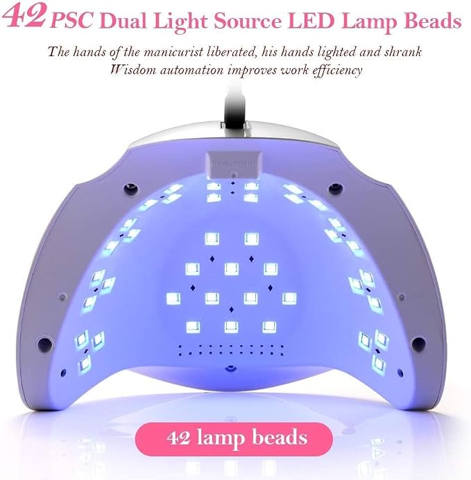 UV LED Gel Nail Lamp, 90W Nail Dryer LED Nail Light for Gel Polish-4 Timers Professional Upgraded Curing Lamp Nail Art Accessories, Dual Curing Gel Toe Nails,White