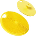 Boie USA Body Scrubber with Handle - Hygienic, Exfoliating Loofah Alternative - Feels Like Silicone Scrubber Gentle on Sensitive Skin, Hypoallergenic, BPA & Latex-Free, Made in the USA (Yellow)