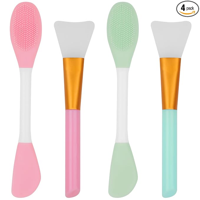 4Pcs Silicone Face Mask Applicators,Face Scrubber for Applying Facial Mask | Flexible Facial Mud Masks Applicator,Supplies Tool for Applying Facial Mask,Sleeping Mask,Clay Mask,Body Lotion