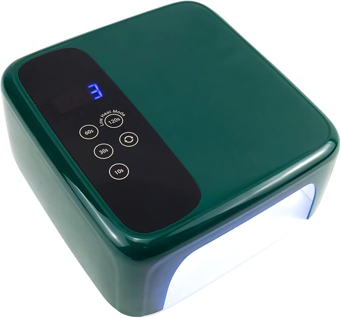 HVEST Cordless LED Nail Lamp 72W Rechargeable Nail Dryer 15600mAH Fast Drying Nail Polish Dryer, 4 Timers, Professional Nail Dryer for Regular Polish Green UV Nail Lamp for Salon Nail Artist Nail Tool