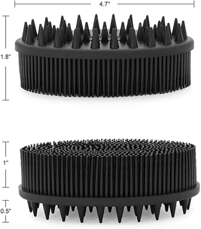 All-in-One Exfoliating Shower Brush – Gentle Silicone Loofah for Sensitive Skin with Dual-Purpose Scalp Massage for Spa-Quality Showers Daily (1pck) (Blue)