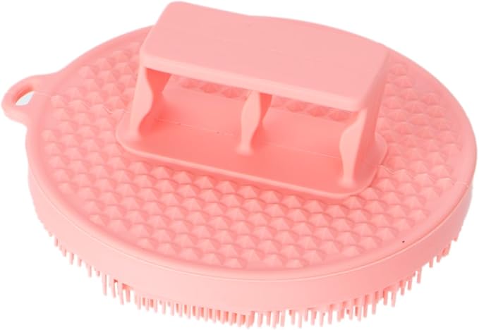 Silicone Body Scrubber,Soft Silicone Shower Brush,Exfoliating Body Scrubber for Sensitive Skin,Eco Friendly Shower Scrubber for Body Massage,Silicone Body Brush for Showering,Charcoal (Pink)