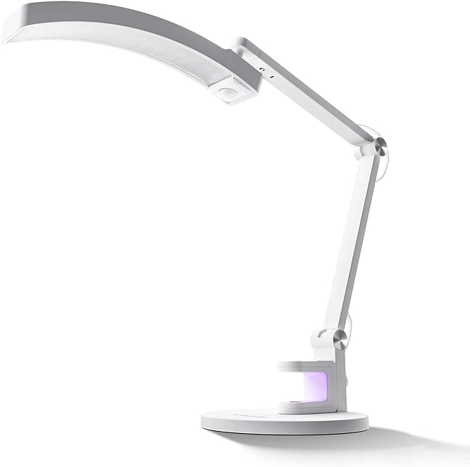 MelodySusie Multi-Functional Manicure Table Lamp S-Pro29G for Nail Techs | Professional Nail Desk Light with Magnetic UV Curing Lamp, Adjustable Arm, Dimmable Brightness & 3 Color Temps for Nail Art