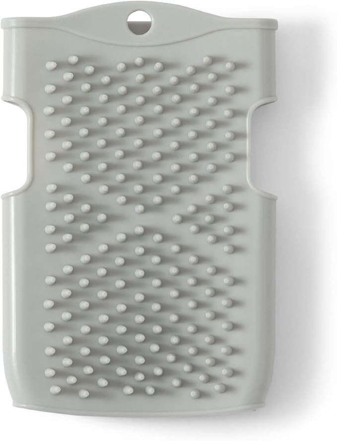 Innobaby Double Sided Silicone Massage Mitt Bath Scrubber Shower Brush & Scalp Massager/Gray