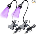 USB 3W LED UV Curing Lamp,UV Led Nail Lamp for Gel Nails,Portable Desk Lamp | Ultraviolet Phone Glue Curing Lamp,Portable Clamp Flexible Desk Lamps for Mobile Repair,Plug and Play-2 Pack(Black)
