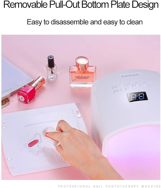 48W Cordless UV Led Nail Lamp,Upgraded Rechargeable LED Nail Dryer | Professional Cordless Gel Nail Lights,Automatic Sensor UV Light for Nails,Nail Art Manicure Tools for Home and Salon-Pink