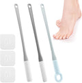 CALIDAKA 3 Pack Toe Scrubber Brush,with 15.75" Long Handle Silicone Shower Foot Scrubber,Toe Cleaning Brush,No Bending to Remove The Dead Skin of The Feet,for Elderly, Pregnant Women
