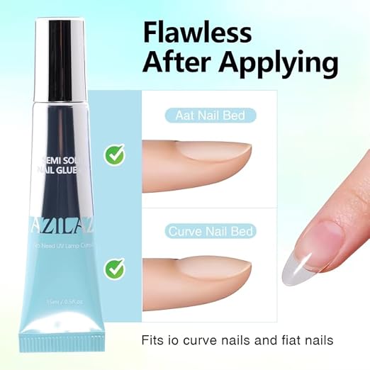 Nail Glue Gel, Professional Quick Dry Adhesive for Press On Nails, No UV Lamp Required, 15ml