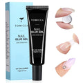 TOMICCA 4-in-1 Nail Glue for Nail Tips, Solid Gel Super Strong Hold Clear Adhesive, UV/LED Nail Glue Gel, Long Lasting, 15g for DIY & Salon Use