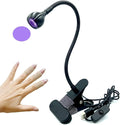 395-405nm Gooseneck UV Flash Cure lamp for Gel x Nails - Sturdy Steel Clamp, 8MM Flexible 10" Arm, 5V USB uv led lamp for Gel Nails + Protective Finger Bandages