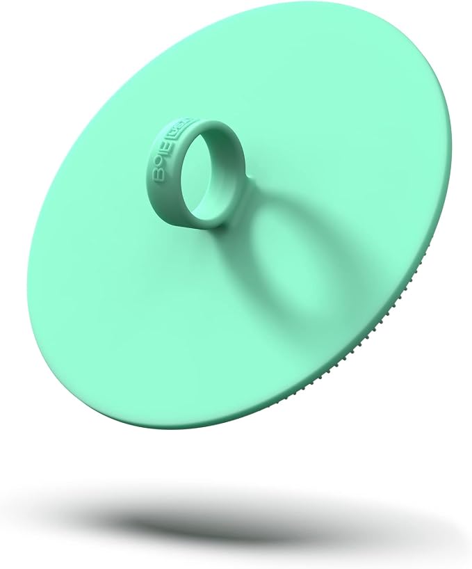 Boie USA Loop Body Scrubber - Soft Silicone-Like Exfoliating Shower Scrubber, Body Cleansing Brush - Hang-to-Wall Loofah Replacement - Antimicrobial Body Exfoliator for All Skin Types (Mint)