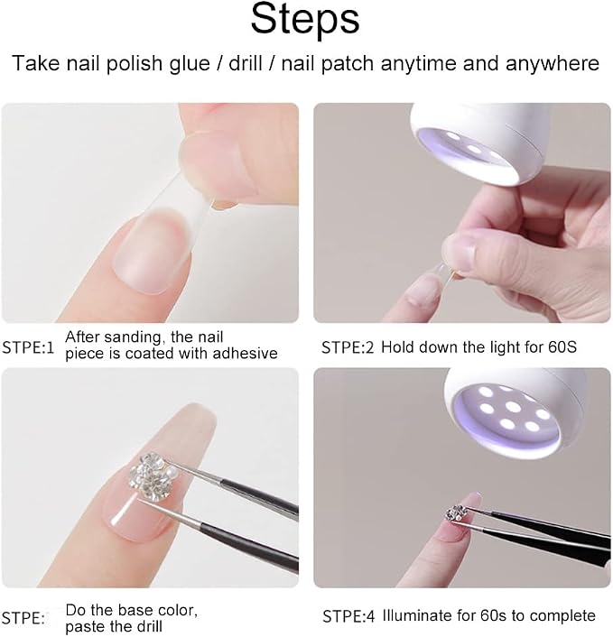 36W UV LED Nail Lamp, Gooseneck UV Light for Gel Nails Hands Free | Rechargeable Mini Portable Dryer With Brush Holder for Travel Home & Salon Manicure