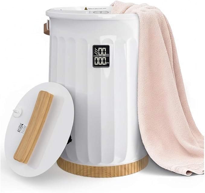 20L Towel Warmer for Bathroom, Heated Towel Bucket with 4 Timer Settings & Auto-Off, Fast Heating Blanket Warmer for Home, Fits Towels, Bathrobes, Blankets, Ideal for Spa & Gifts, White