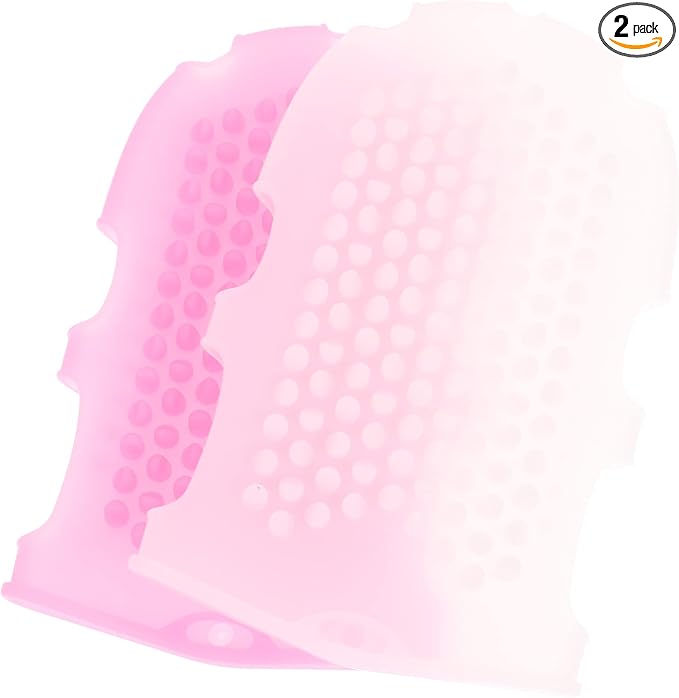 COHEALI 2 Pcs Silicone Massage Glove Bath Massage Brush for Shower Exfoliating Body Scrubber Mitt Soft Hand Fit Design 6.69 X 3.93 X 0.78 in